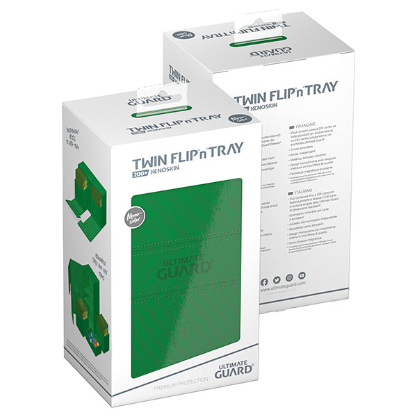 Ultimate Guard Deck Case: Twin Flip´n´Tray 200+ Standard Size Monocolor- Green