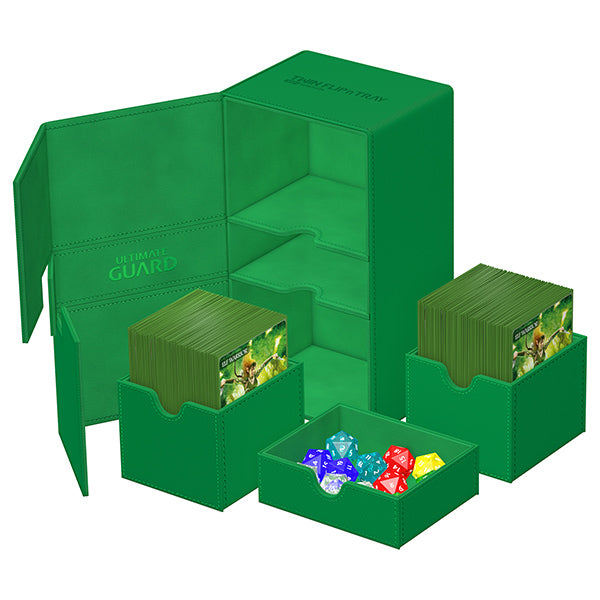 Ultimate Guard Deck Case: Twin Flip´n´Tray 200+ Standard Size Monocolor- Green