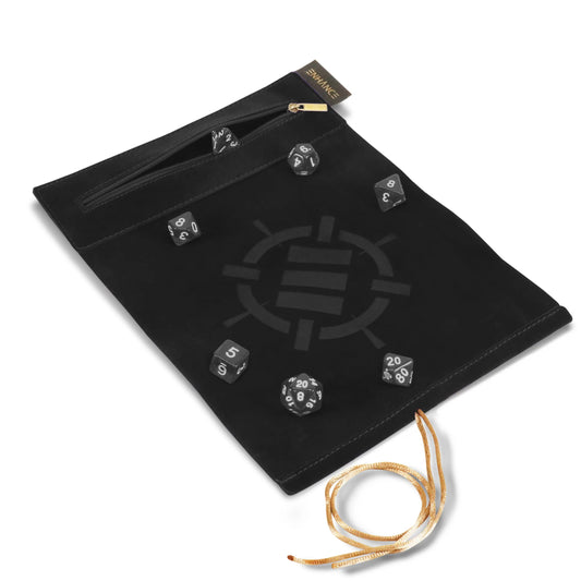 ENHANCE Roll on a Scroll Dice Rolling Mat & 7pc Acrylic Dice Set