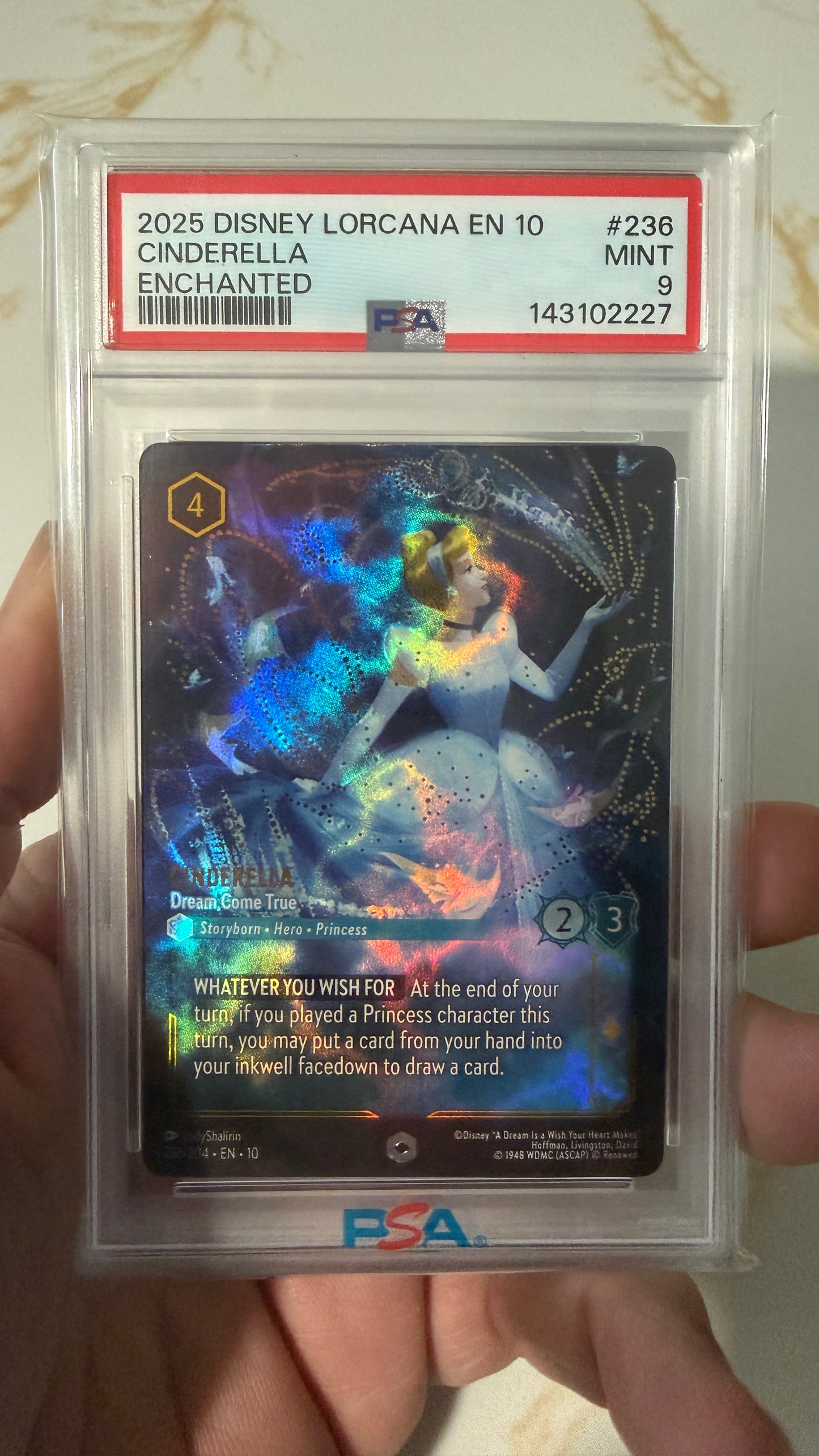 Cinderella Dream Come True Enchanted PSA 9 Disney Lorcana