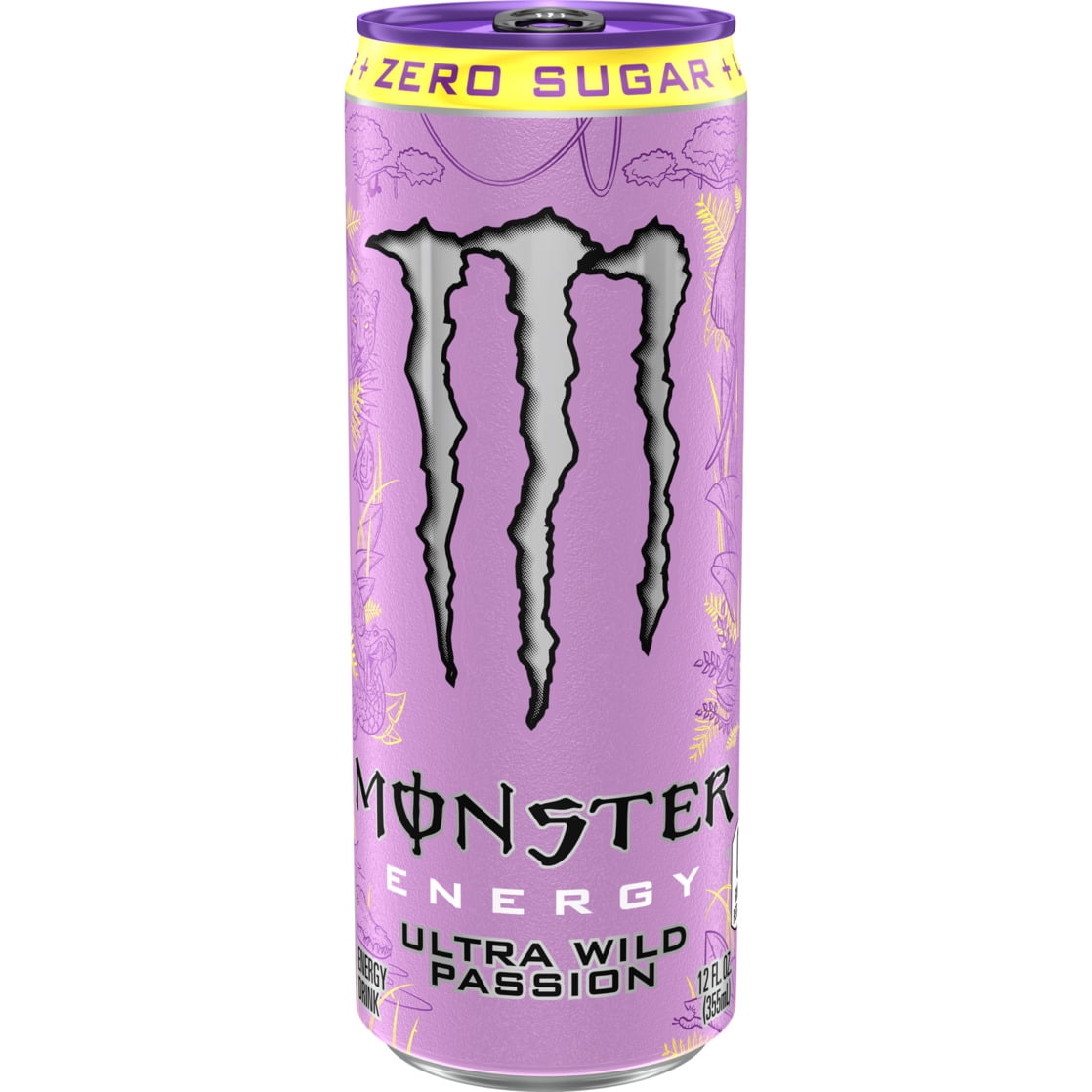 Monster Energy Ultra Wild Passion Zero Sugar Energy Drink, 12 fl oz can