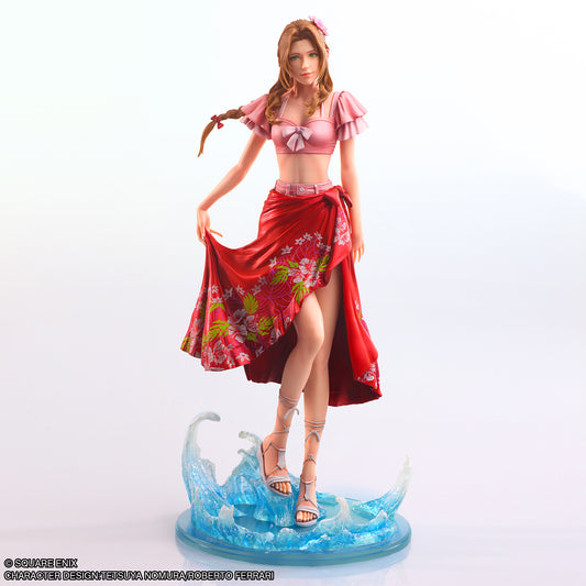 Bring Arts Action Figure:  Final Fantasy VII Rebirth Static Arts - Aerith Gainsborough Swimsuit Ver.