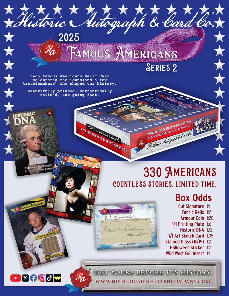 2025 Historic Autographs Famous Americans Series 2