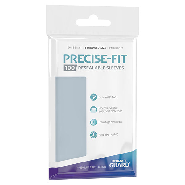 Ultimate Guard Card Sleeves: Precise-Fit Sleeves Standard Size- Transparent (100)