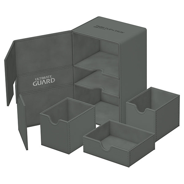 Ultimate Guard Deck Case: Twin Flip´n´Tray 160+ Standard Size Monocolor- Grey