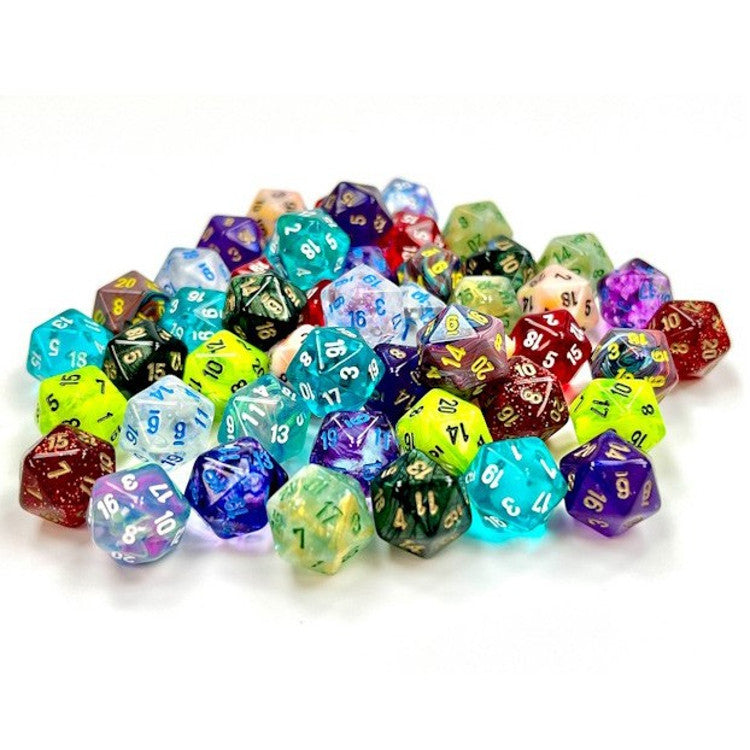 Chessex Bag of 50 Assorted Loose Mini-Polyhedral d20s