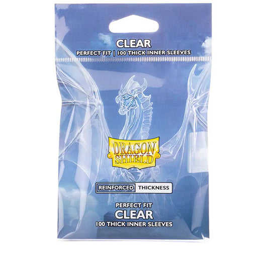 Dragon Shield: Perfect Fit Standard- Thick Inner Sleeves- Clear (100 ct.)
