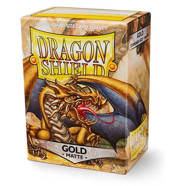 brown card sleeves Dragon Shield - Gold