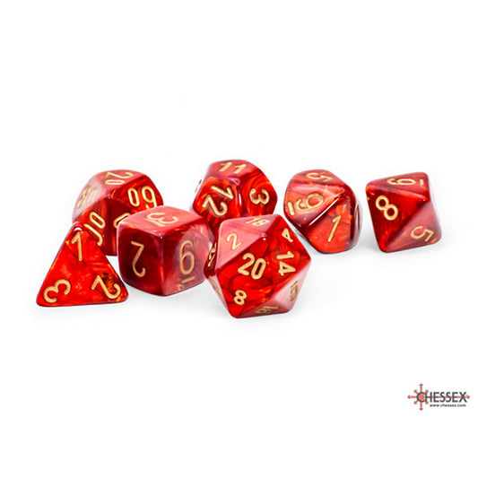 Chessex 7-Die Set Mega-Hedrals Scarab: Scarlet/Gold