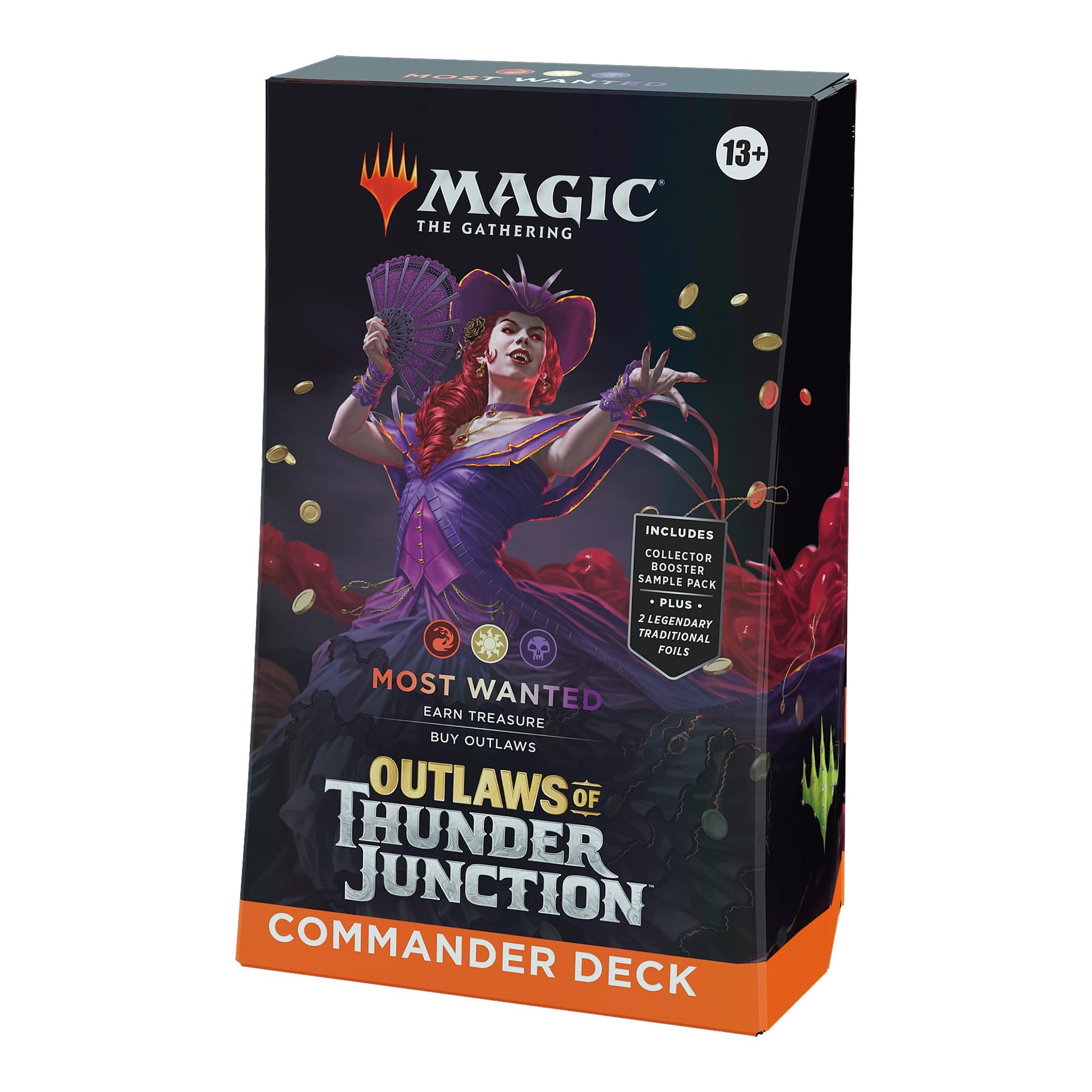 MTG: Outlaws of Thunder Junction Commander Deck - Most Wanted Wolf Den Gaming MTG: Outlaws of Thunder Junction Commander Deck - Most Wanted Wolf Den Gaming