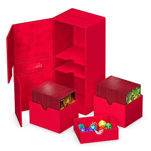 Ultimate Guard Deck Case: Twin Flip´n´Tray 266+ Standard Size Monocolor- Red