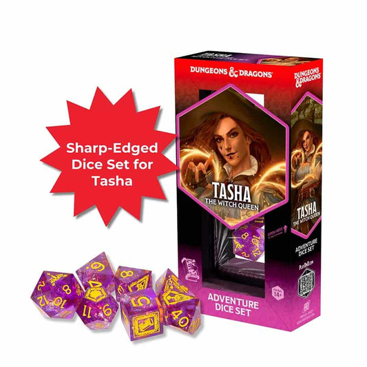 D&D Adventurer Dice: Tasha the Witch Queen Sharp Edged Dice Set