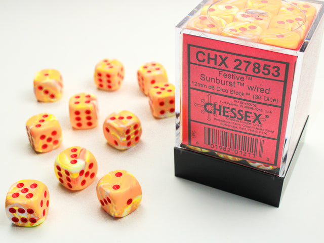 Chessex 12mm 36d6 Festive Dice Set