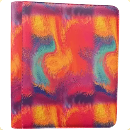 9-Pocket Zippered Toploader Binder Tie Dye Colorful 1