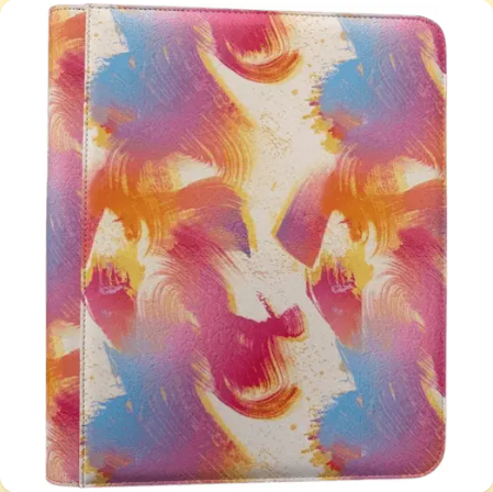 9-Pocket Zippered Toploader Binder Tie Dye Colorful 2